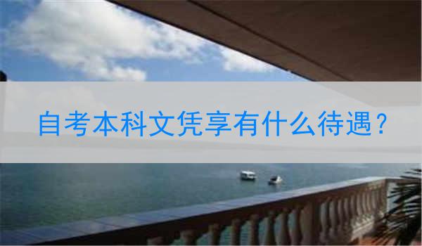 自考本科文凭享有什么待遇？