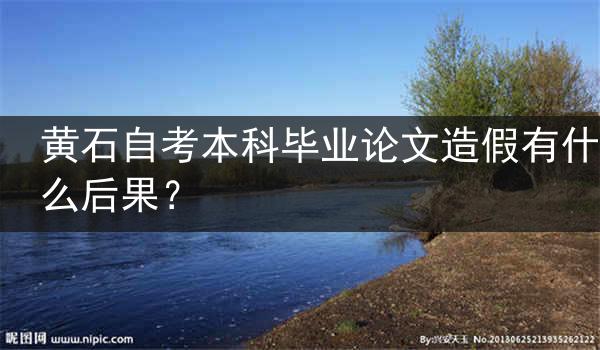黄石自考本科毕业论文造假有什么后果？