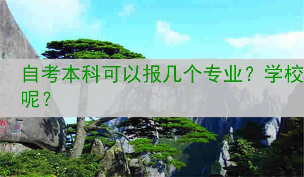 自考本科可以报几个专业？学校呢？