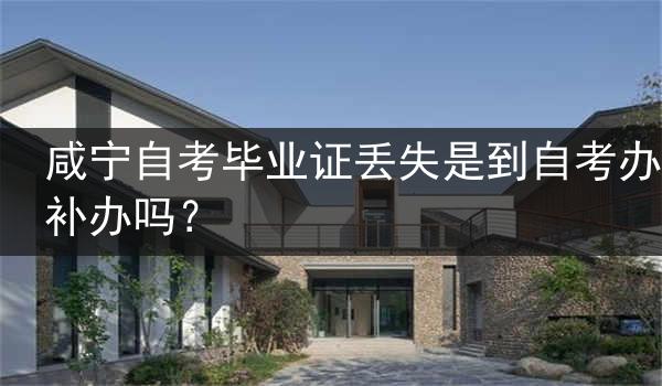 咸宁自考毕业证丢失是到自考办补办吗？