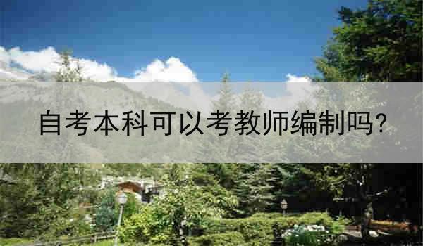 自考本科可以考教师编制吗?