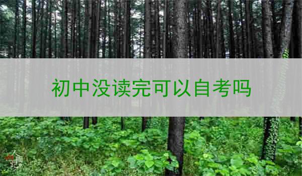 初中没读完可以自考吗