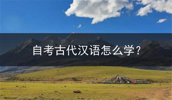 自考古代汉语怎么学？