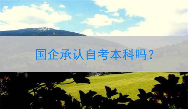 国企承认自考本科吗？