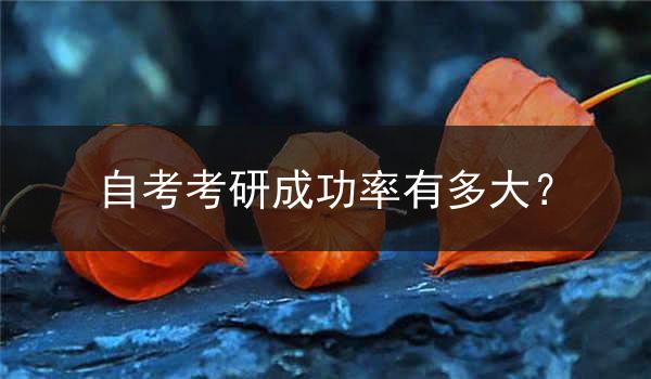 自考考研成功率有多大？