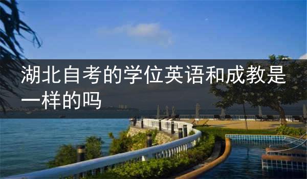 湖北自考的学位英语和成教是一样的吗