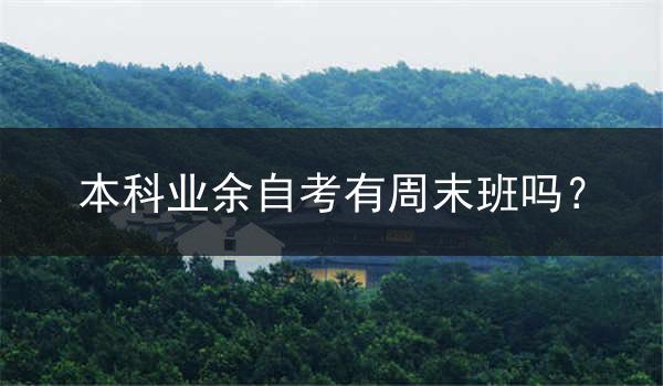 本科业余自考有周末班吗？