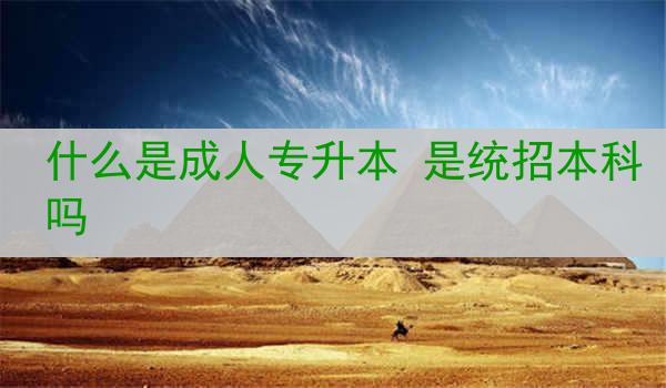 什么是成人专升本 是统招本科吗