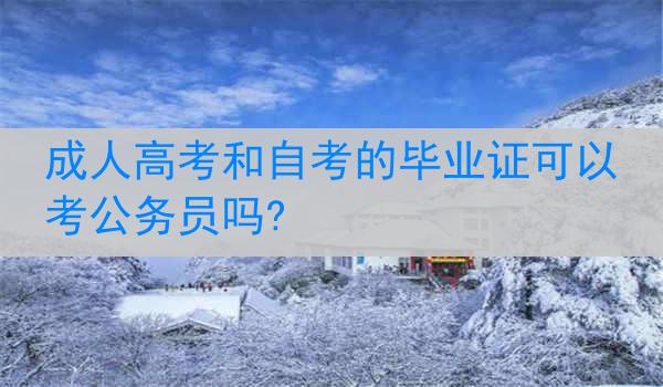成人高考和自考的毕业证可以考公务员吗?