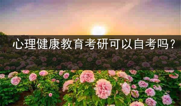 心理健康教育考研可以自考吗？