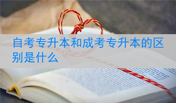 自考专升本和成考专升本的区别是什么