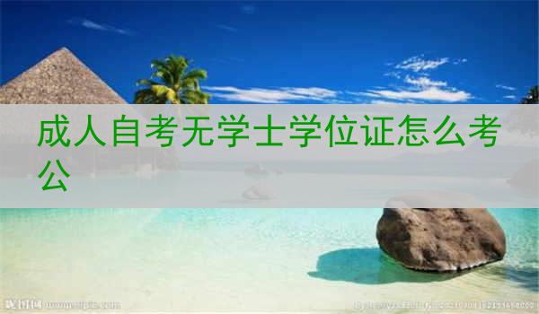 成人自考无学士学位证怎么考公