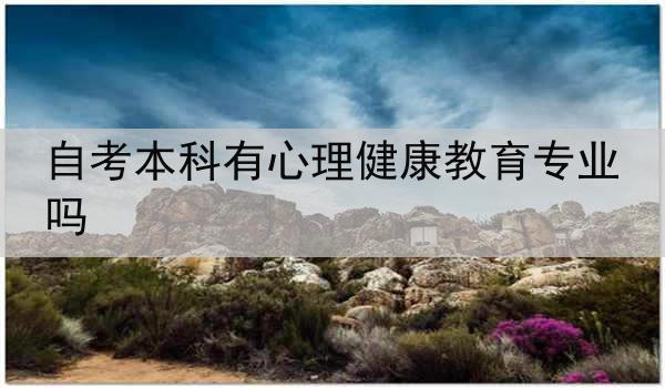 自考本科有心理健康教育专业吗
