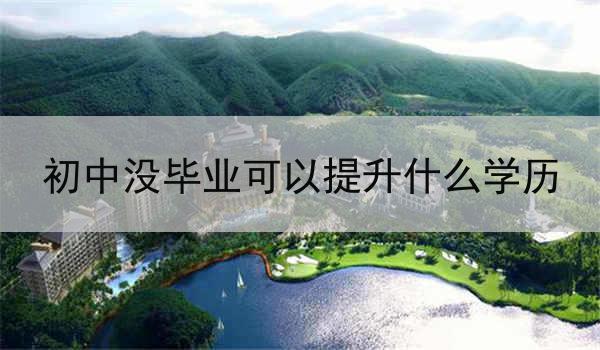 初中没毕业可以提升什么学历