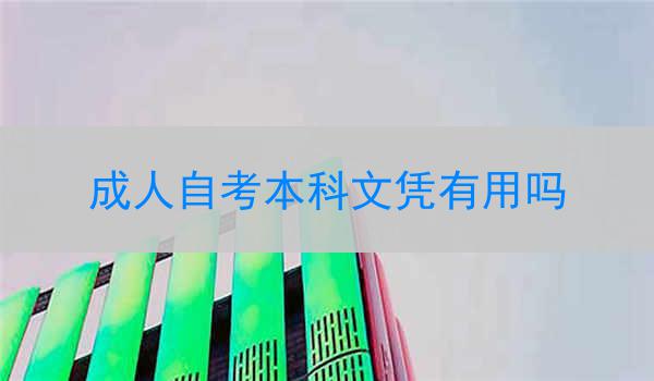 成人自考本科文凭有用吗