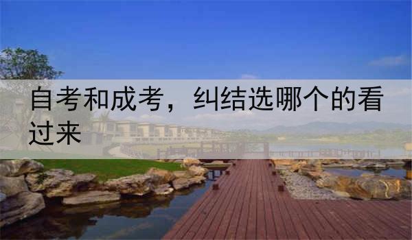自考和成考，纠结选哪个的看过来