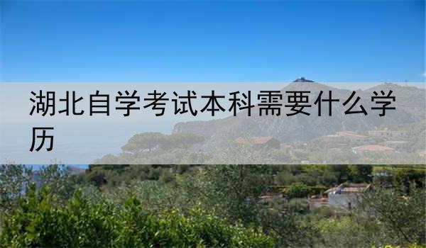 湖北自学考试本科需要什么学历