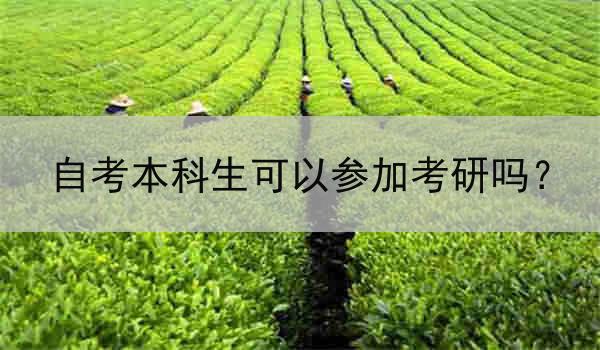 自考本科生可以参加考研吗？