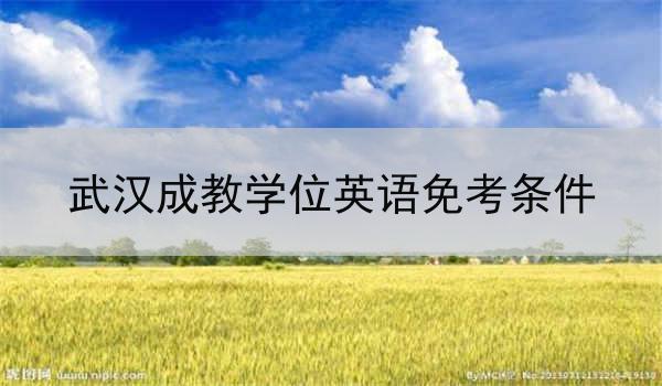武汉成教学位英语免考条件