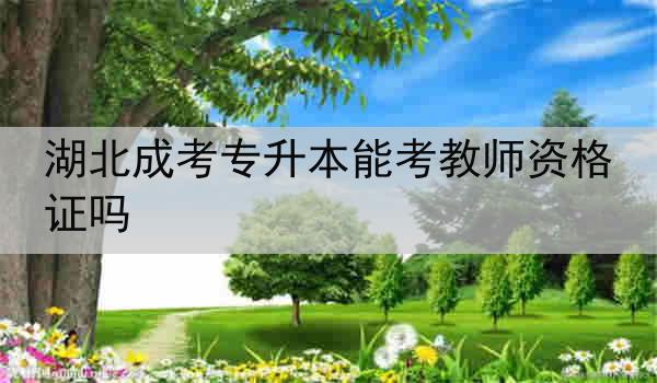 湖北成考专升本能考教师资格证吗
