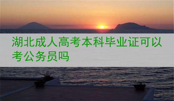 湖北成人高考本科毕业证可以考公务员吗