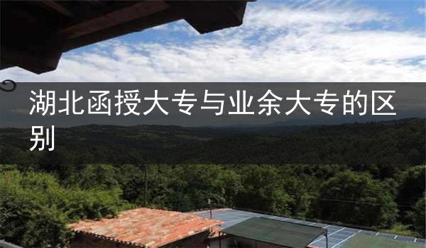 湖北函授大专与业余大专的区别