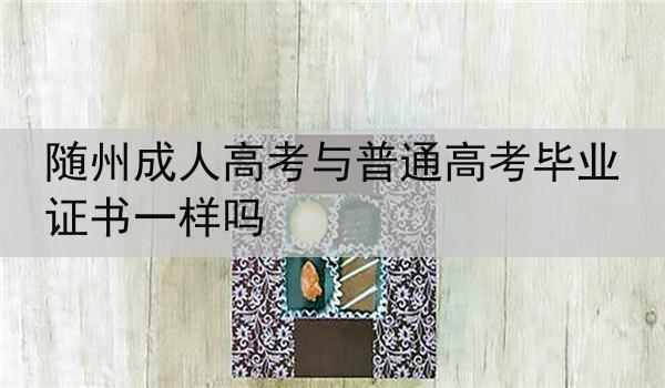 随州成人高考与普通高考毕业证书一样吗