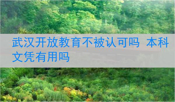 武汉开放教育不被认可吗 本科文凭有用吗