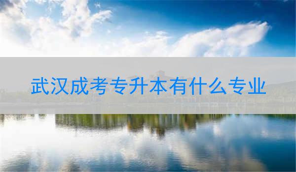 武汉成考专升本有什么专业