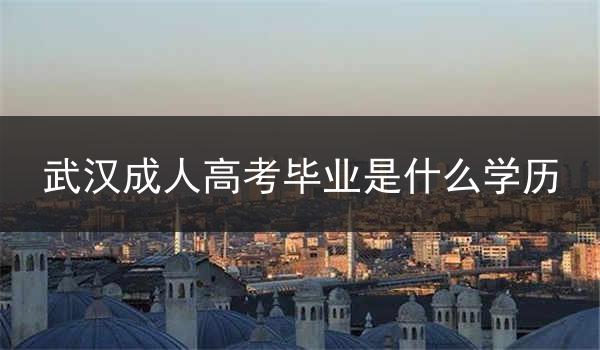 武汉成人高考毕业是什么学历