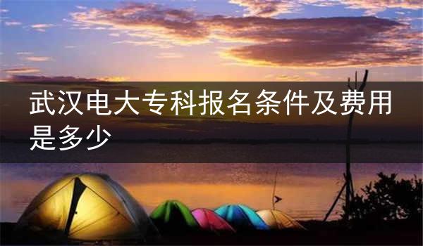 武汉电大专科报名条件及费用是多少