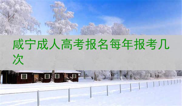 咸宁成人高考报名每年报考几次