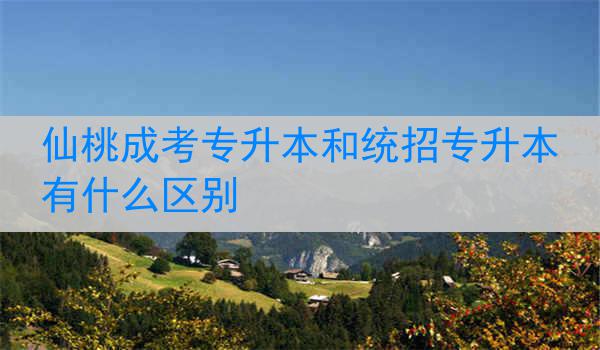 仙桃成考专升本和统招专升本有什么区别