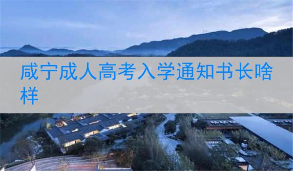 咸宁成人高考入学通知书长啥样