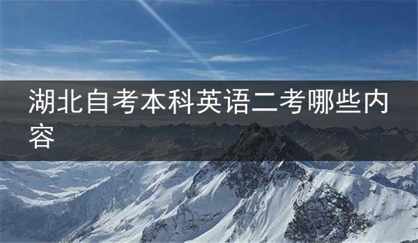 湖北自考本科英语二考哪些内容