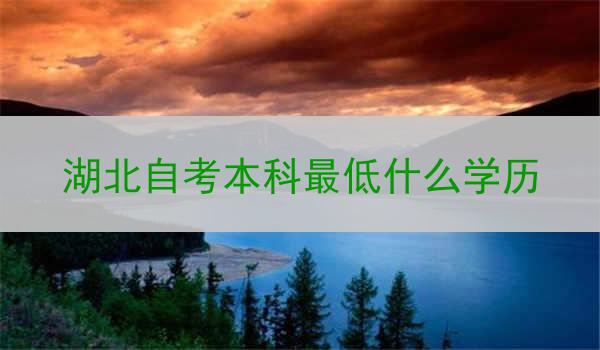 湖北自考本科最低什么学历