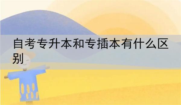 自考专升本和专插本有什么区别