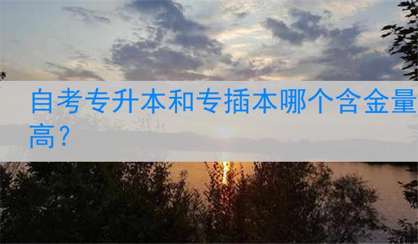 自考专升本和专插本哪个含金量高？