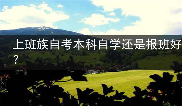 上班族自考本科自学还是报班好？