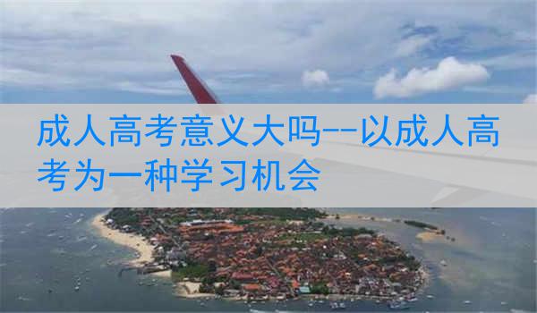 成人高考意义大吗--以成人高考为一种学习机会