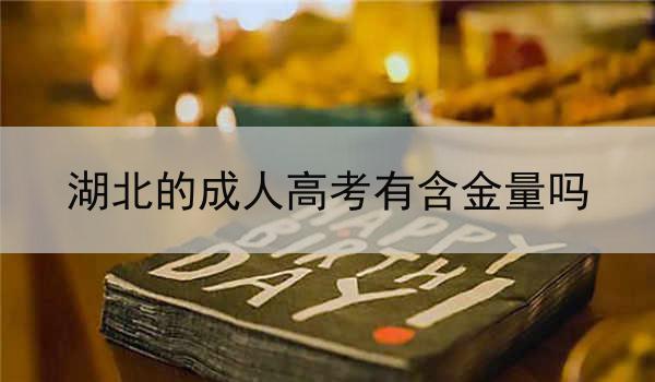 湖北的成人高考有含金量吗