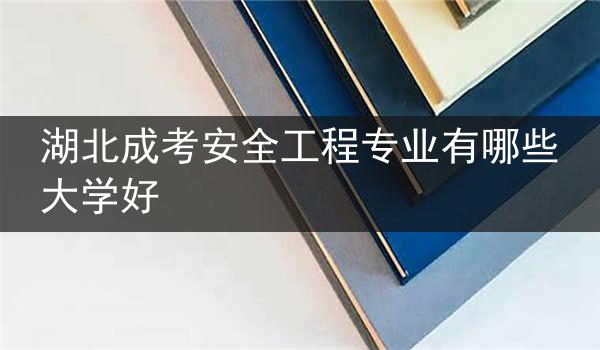 湖北成考安全工程专业有哪些大学好