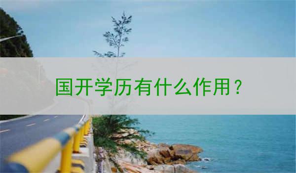 国开学历有什么作用？