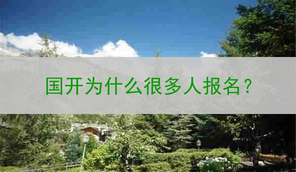 国开为什么很多人报名？