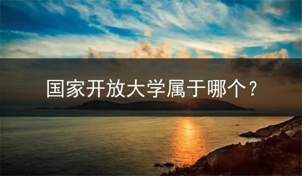 国家开放大学属于哪个？