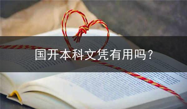 国开本科文凭有用吗？