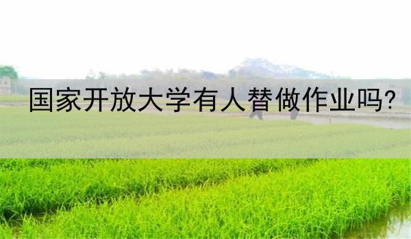 国家开放大学有人替做作业吗?