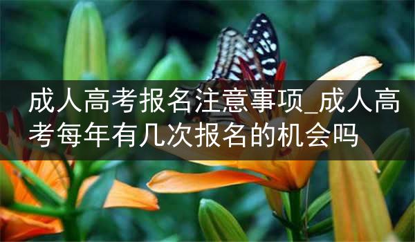 成人高考报名注意事项_成人高考每年有几次报名的机会吗