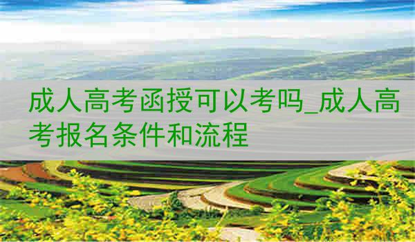 成人高考函授可以考吗_成人高考报名条件和流程