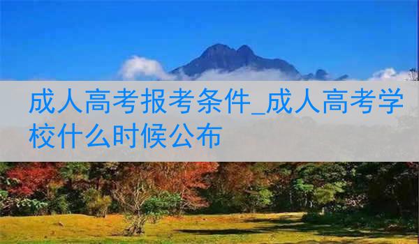 成人高考报考条件_成人高考学校什么时候公布